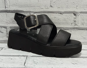 RIEKER - W1550-00 - WEDGE SANDAL - Black