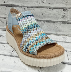 RIEKER - 69172-91 - WEDGE SANDAL - Blue Multi