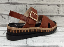 Load image into Gallery viewer, RIEKER - V7951-24 - WEDGE STRAP SANDAL - Peanut