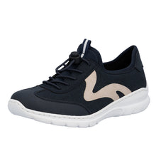 Load image into Gallery viewer, RIEKER - L32G9-14 - SLIP ON BUNGEE TRAINER - Navy/Rose