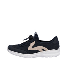 Load image into Gallery viewer, RIEKER - L32G9-14 - SLIP ON BUNGEE TRAINER - Navy/Rose