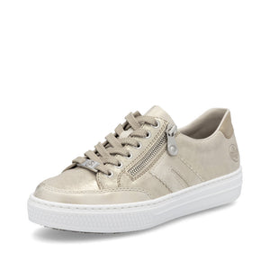 RIEKER - L5903-62 - LACE UP/ZIP SNEAKER TRAINER - Muschel