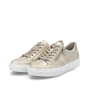 RIEKER - L5903-62 - LACE UP/ZIP SNEAKER TRAINER - Muschel