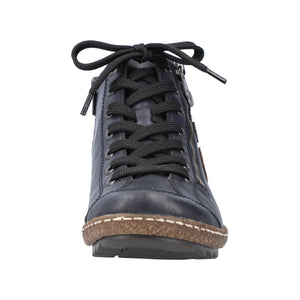 RIEKER - L7514-14 -  LACE UP/ZIP BOOT (Water Resistant) - Blue