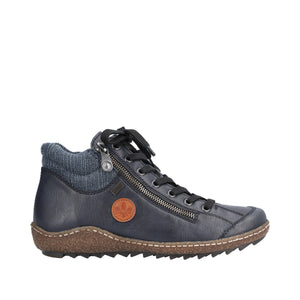 RIEKER - L7514-14 -  LACE UP/ZIP BOOT (Water Resistant) - Blue