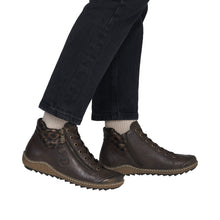 Load image into Gallery viewer, RIEKER - L7514-25 - ZIP/LACE BOOT - Water Resistant - Brown (NEW IN)