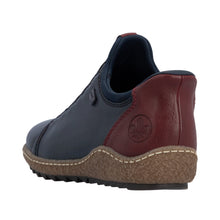 Load image into Gallery viewer, RIEKER - L7562-14 - SLIP-IN SHOE (Water Resistant) - Blue/Burgundy (NEW IN)