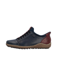 Load image into Gallery viewer, RIEKER - L7562-14 - SLIP-IN SHOE (Water Resistant) - Blue/Burgundy (NEW IN)