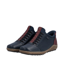 Load image into Gallery viewer, RIEKER - L7562-14 - SLIP-IN SHOE (Water Resistant) - Blue/Burgundy (NEW IN)