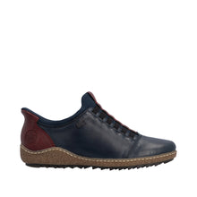 Load image into Gallery viewer, RIEKER - L7562-14 - SLIP-IN SHOE (Water Resistant) - Blue/Burgundy (NEW IN)