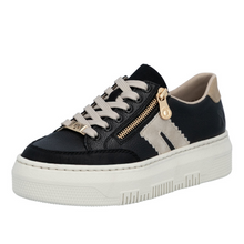 Load image into Gallery viewer, RIEKER - M1912-00 - LACE UP/ZIP SNEAKER TRAINER - Black