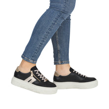 Load image into Gallery viewer, RIEKER - M1912-00 - LACE UP/ZIP SNEAKER TRAINER - Black