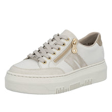 Load image into Gallery viewer, RIEKER - M1912-80 - LACE UP/ZIP SNEAKER TRAINER - Cream