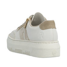 Load image into Gallery viewer, RIEKER - M1912-80 - LACE UP/ZIP SNEAKER TRAINER - Cream