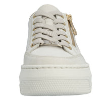 Load image into Gallery viewer, RIEKER - M1912-80 - LACE UP/ZIP SNEAKER TRAINER - Cream