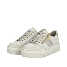 Load image into Gallery viewer, RIEKER - M1912-80 - LACE UP/ZIP SNEAKER TRAINER - Cream