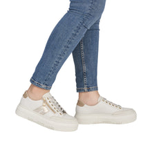 Load image into Gallery viewer, RIEKER - M1912-80 - LACE UP/ZIP SNEAKER TRAINER - Cream