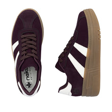 Load image into Gallery viewer, RIEKER - M7601-30 -  LACE UP SNEAKER TRAINER - Burgundy/OffWhite