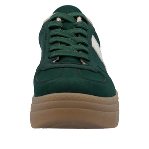 RIEKER - M7602-54 -  LACE UP SNEAKER TRAINER - Green/OffWhite