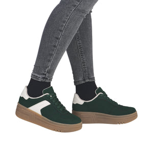 RIEKER - M7602-54 -  LACE UP SNEAKER TRAINER - Green/OffWhite
