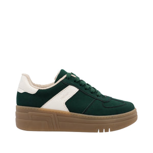 RIEKER - M7602-54 -  LACE UP SNEAKER TRAINER - Green/OffWhite