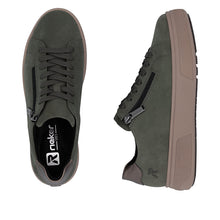 Load image into Gallery viewer, RIEKER - M7701-55 -  LACE UP/ZIP SNEAKER TRAINER - Green/Bronze  (NEW IN)
