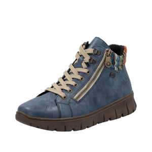 RIEKER - N1305-14 - ZIP/LACE BOOT (Water Resistant)- Blue Multi
