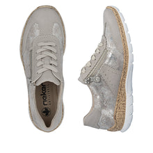 Load image into Gallery viewer, RIEKER - N4221-90 - LACE UP/ZIP TRAINER SHOE - Ice Rose Metallic