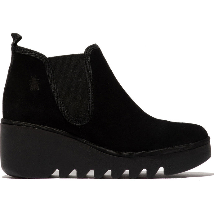 FLY London - BYNE349FLY - P501349019 - PULL ON WEDGE ANKLE BOOT - Black