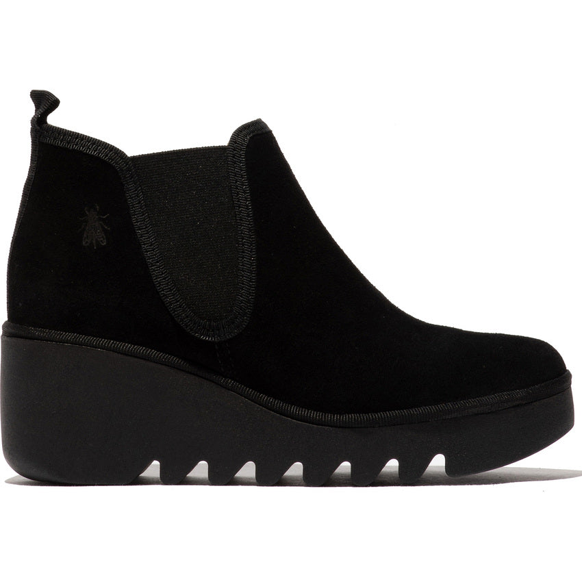 FLY London - BYNE349FLY - P501349019 - PULL ON WEDGE ANKLE BOOT - Black