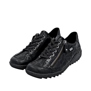REMONTE - R1402-00- ZIP/LACE SHOE (Water Resistant) - Black