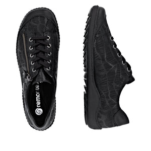 REMONTE - R1402-00- ZIP/LACE SHOE (Water Resistant) - Black