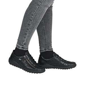 REMONTE - R1402-00- ZIP/LACE SHOE (Water Resistant) - Black