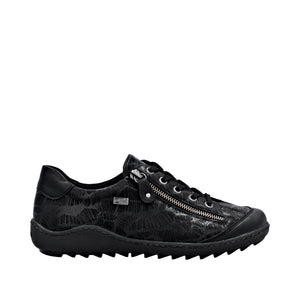 REMONTE - R1402-00- ZIP/LACE SHOE (Water Resistant) - Black