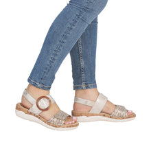 Load image into Gallery viewer, REMONTE - R6853-94 - STRAP SANDAL - Beige Metallic