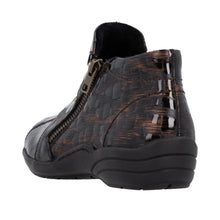 Load image into Gallery viewer, REMONTE - R7674-25 - 2 x ZIP ANKLE BOOT - Brown multi (NEW IN)