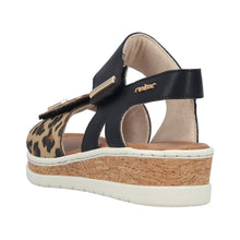 Load image into Gallery viewer, RIEKER - V4181-00 - WEDGE STRAP SANDAL - Beige/Black