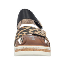 Load image into Gallery viewer, RIEKER - V4181-00 - WEDGE STRAP SANDAL - Beige/Black