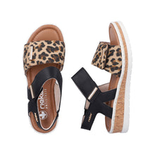 Load image into Gallery viewer, RIEKER - V4181-00 - WEDGE STRAP SANDAL - Beige/Black
