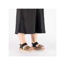 Load image into Gallery viewer, RIEKER - V4181-00 - WEDGE STRAP SANDAL - Beige/Black