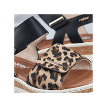 Load image into Gallery viewer, RIEKER - V4181-00 - WEDGE STRAP SANDAL - Beige/Black