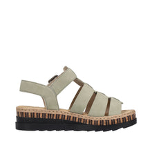 Load image into Gallery viewer, RIEKER - V7904-52 - WEDGE STRAP SANDAL - Green
