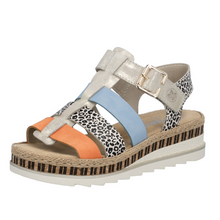 Load image into Gallery viewer, RIEKER - V7904-90 - WEDGE STRAP SANDAL - Multi