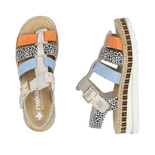 Load image into Gallery viewer, RIEKER - V7904-90 - WEDGE STRAP SANDAL - Multi