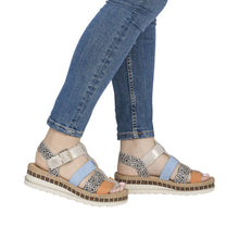 Load image into Gallery viewer, RIEKER - V7904-90 - WEDGE STRAP SANDAL - Multi