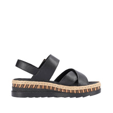 Load image into Gallery viewer, RIEKER - V7951-00 - WEDGE STRAP SANDAL - Black