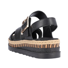 Load image into Gallery viewer, RIEKER - V7951-00 - WEDGE STRAP SANDAL - Black