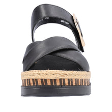 Load image into Gallery viewer, RIEKER - V7951-00 - WEDGE STRAP SANDAL - Black