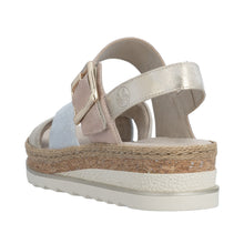 Load image into Gallery viewer, RIEKER - V7951-90 - WEDGE STRAP SANDAL - Silver/Gold/Rose