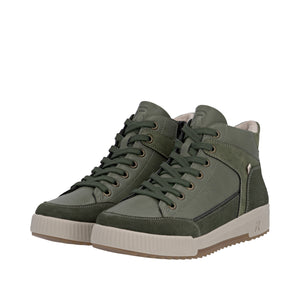 RIEKER - W0171-54 - ZIP/LACE BOOT - Khaki